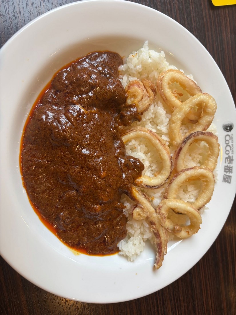 ビーフカレーイカ、納豆トッピング 20辛