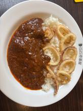 ビーフカレーイカ、納豆トッピング 20辛