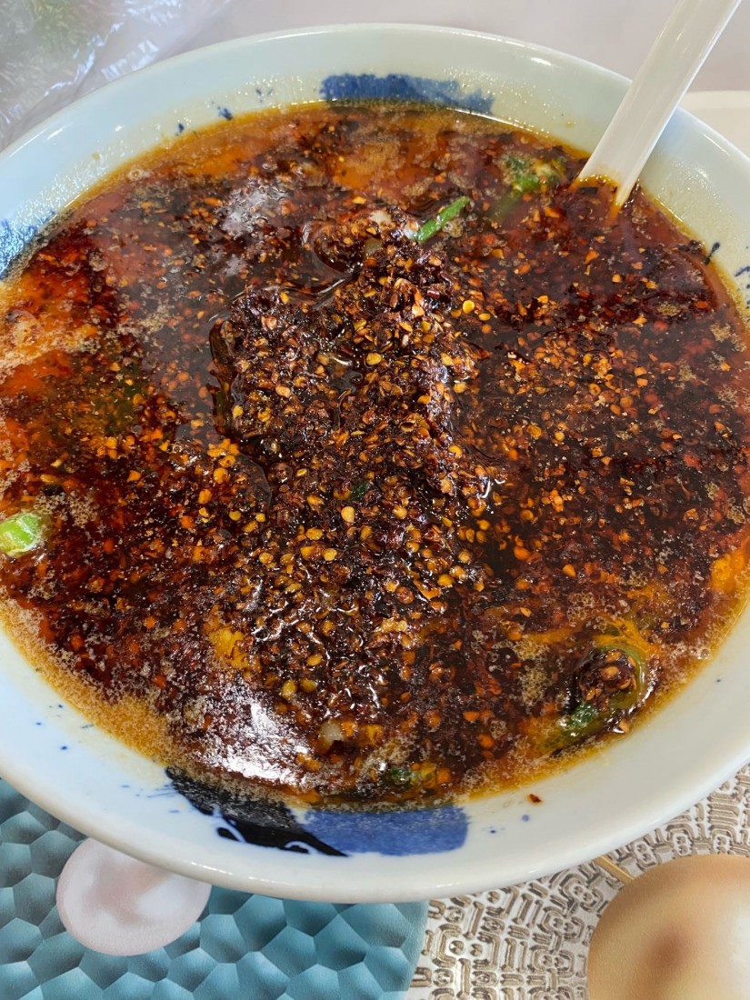 ニンニク玉子担々刀削麺 激辛12倍