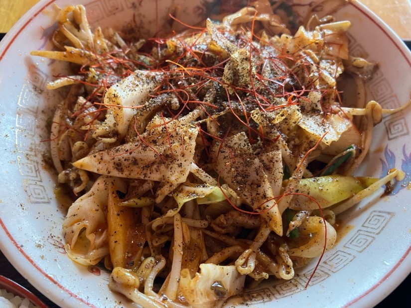 豚野菜炒め定食 激辛