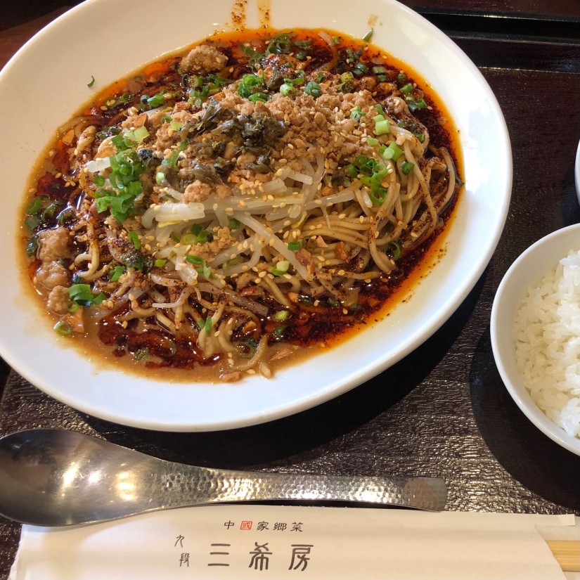 本番成都の汁なしタンタン麺セット 辛さ増し