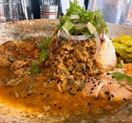 あきない山椒キーマ。あきな いチキン。あいがけ。青唐のアチャール