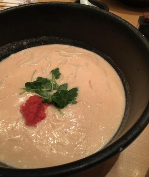 明太子クリームのおうどん