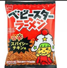 ベビースターラーメン 旨辛スパイシーチキン 辛味が強い商品です