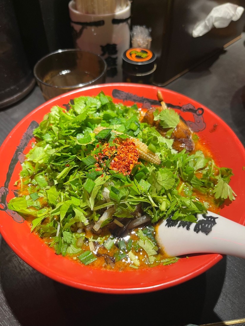 パクチーカラシビ味噌ラーメン カラ増しシビ普通