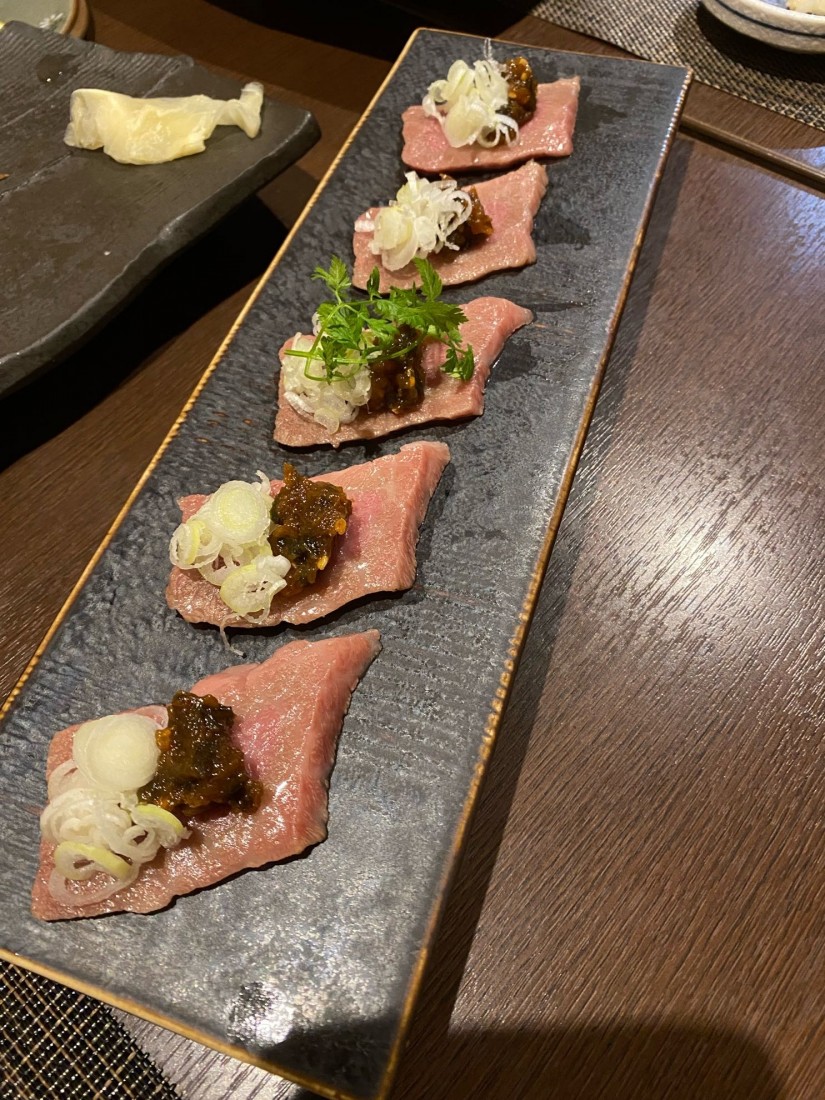 和牛ザブトン 青唐辛子味噌のせ