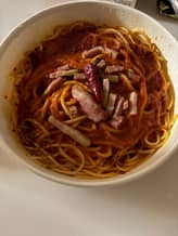 辛辛辛いトマトソースパスタ 激辛