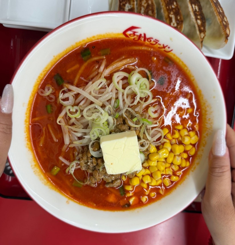 大辛味噌ラーメン 納豆バターコーントッピング