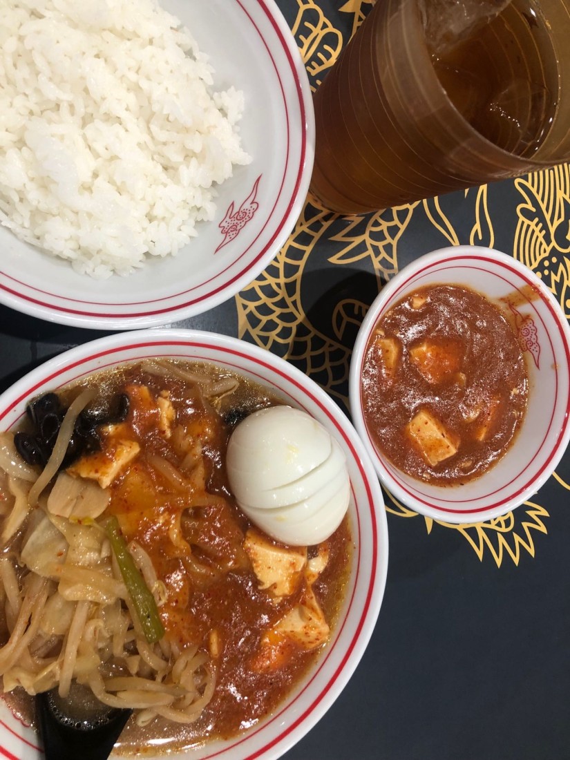 レディースセット(蒙古タンメン、ライス、麻婆豆腐