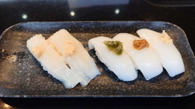 やりいかわさび三種（山わさび、山わさび醬油、葉ワサビ）