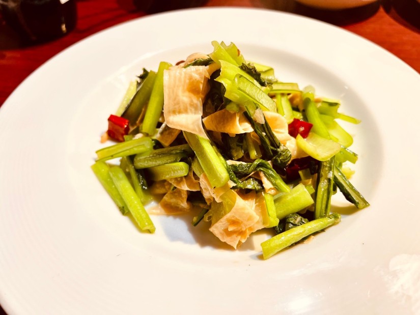 中国青菜とゆばの岩塩炒め