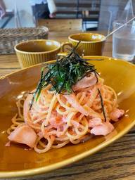 ヤリイカの明太子バターソース青じそ風味 唐辛子マーク1本