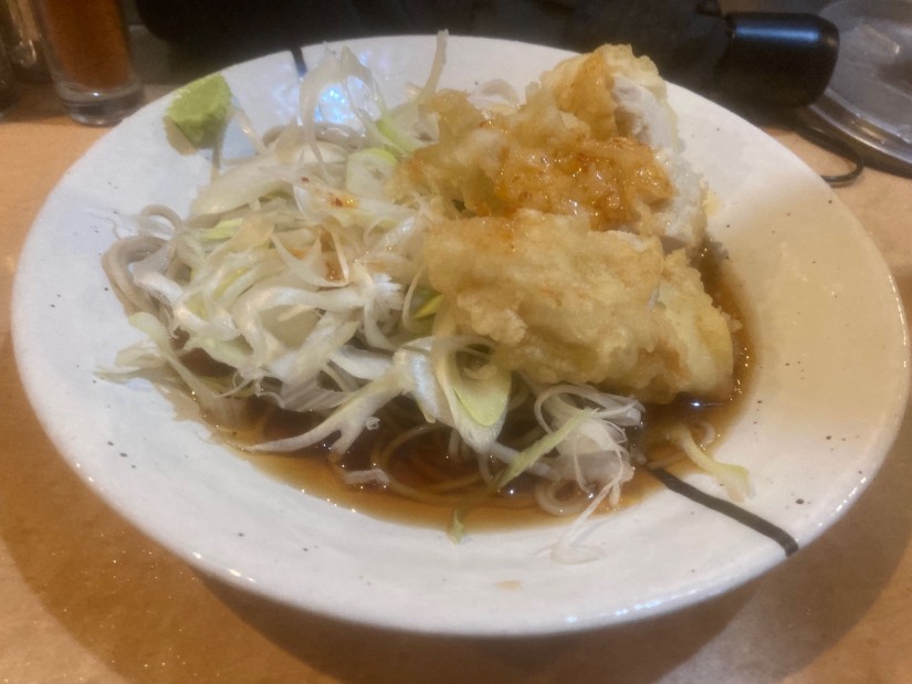 辛鶏天そば（冷） 0.5