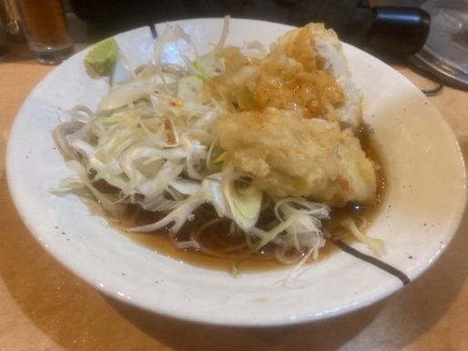 辛鶏天そば（冷） 0.5
