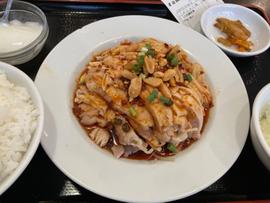 蒸し鶏の四川風ソースかけ定食 激辛