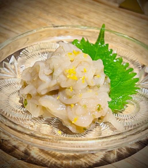 あおりいか青唐辛子酒盗あえ