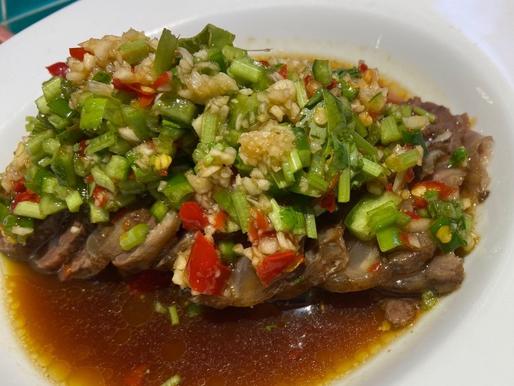 ピータンと牛肉の青唐辛子和え