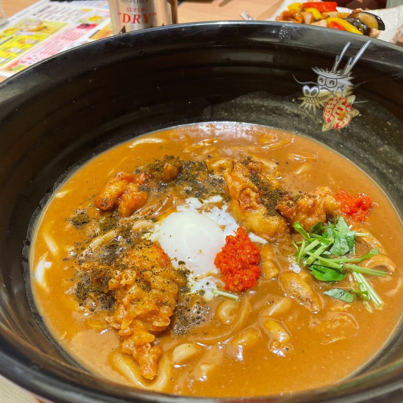 とり天温玉カレーうどん 辛口
