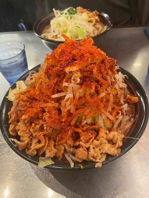 鬼ラーメン辛増し野菜増し 辛5 ＋辛増し