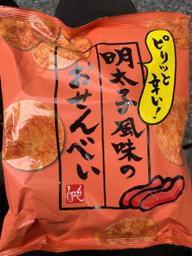 ピリッと辛い明太子風味のおせんべい