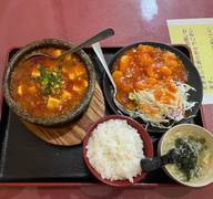 日替わり麻婆豆腐ランチセット（エビチリ） 辛く