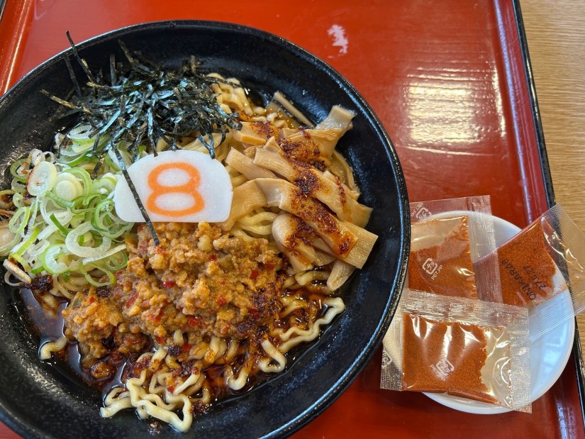 8番流まぜそば  麻辣唐麺 3辛 +辛増し×3