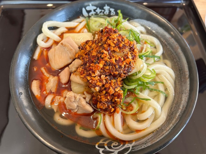 食べるラー油  生姜鶏ねぎ塩うどん 辛増し