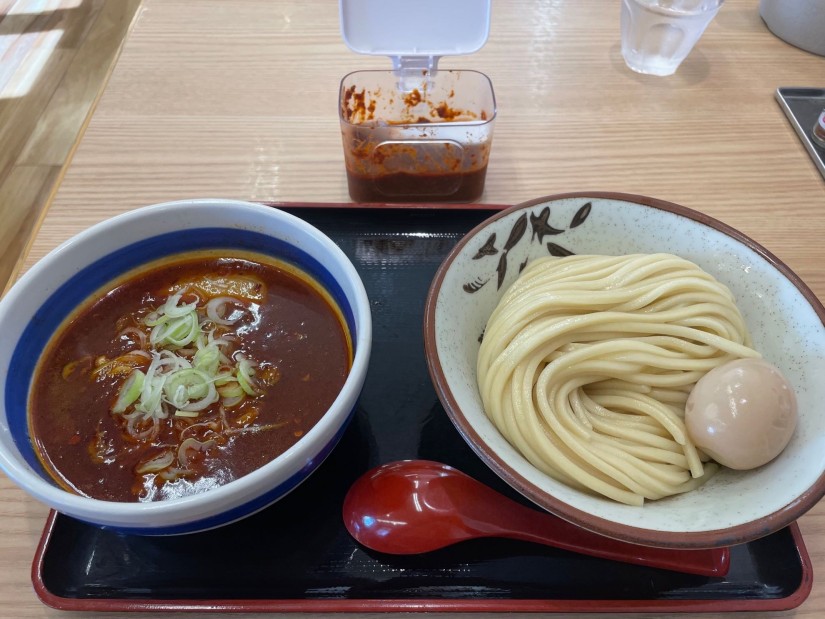味玉濃厚魚介旨辛つけ麺 5辛