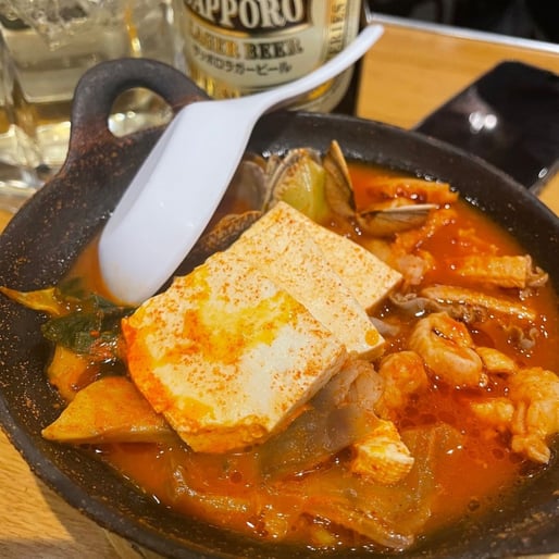 あさりと牛すじのチゲ鍋