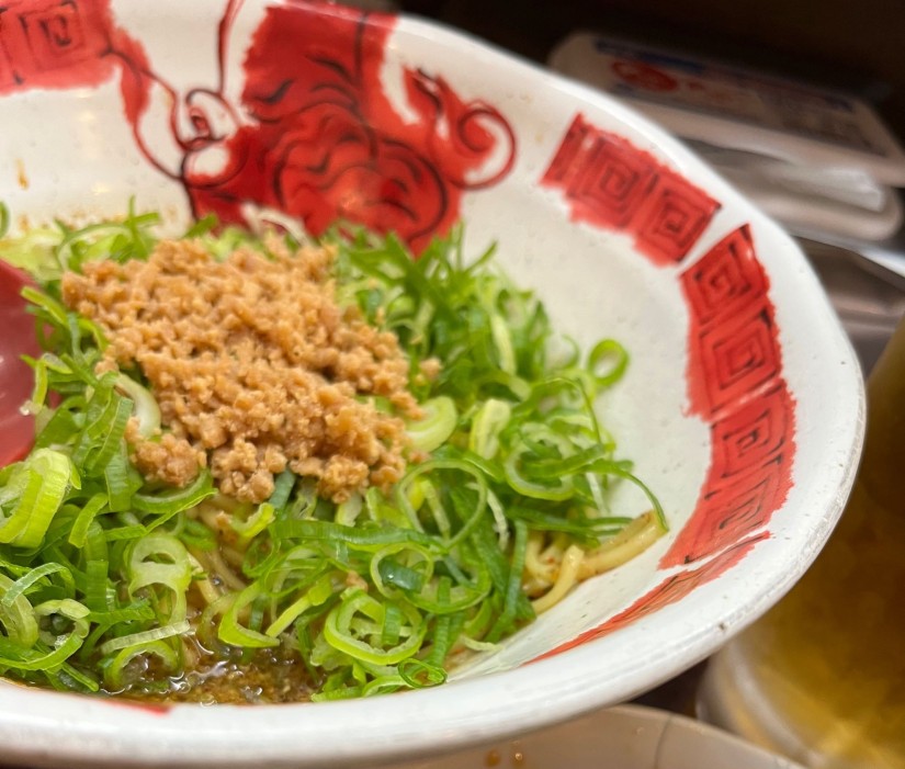 汁なし坦々麺 唐辛子2、四川山椒4