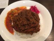 手ほぐしキーマカレー　黒大根のトマト煮添え 超辛