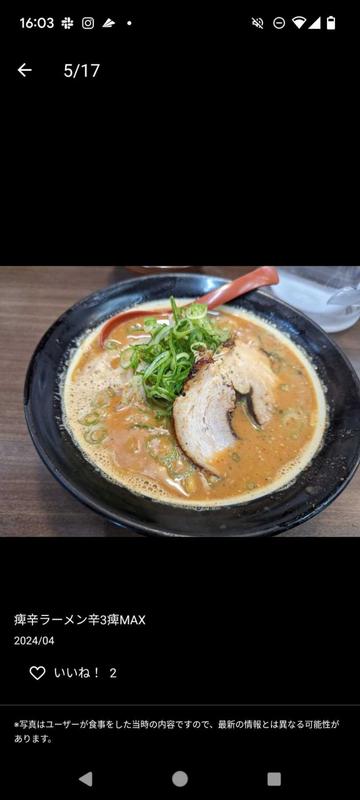 痺辛味噌ラーメン 痺5辛3