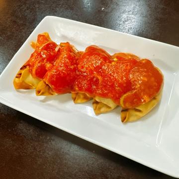 揚げ餃子のチリソース