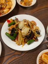 エビと松笠イカの四川風炒め 激辛