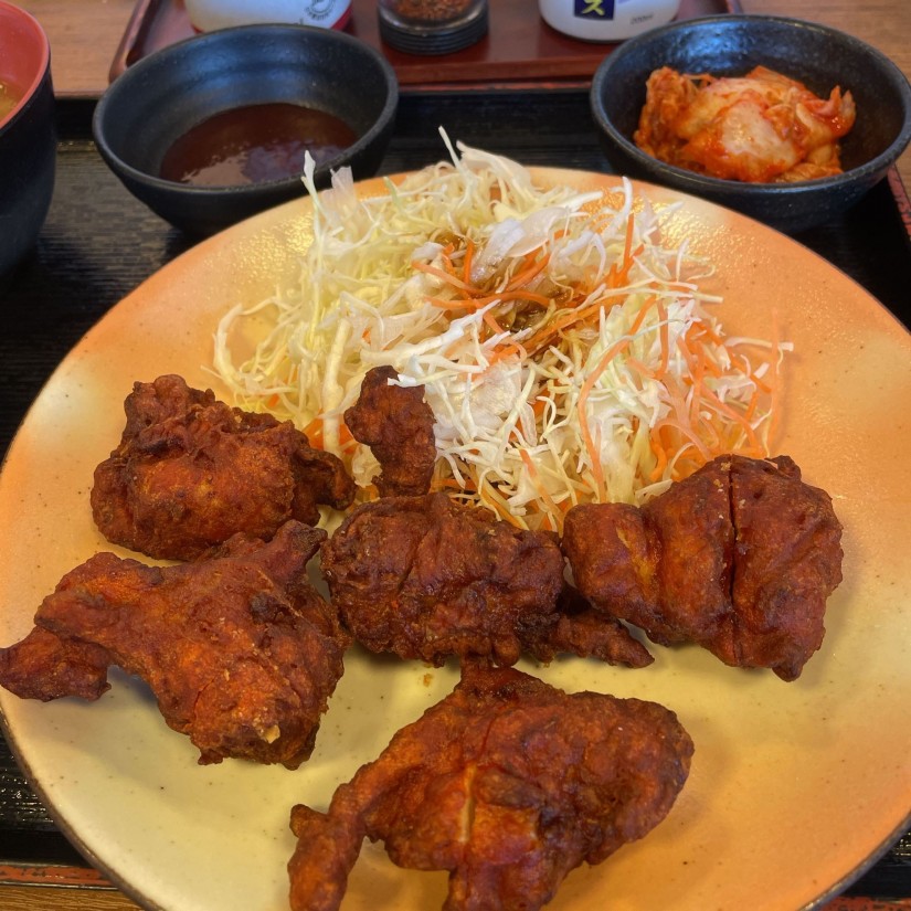 若鳥唐揚げレッド定食 🔥