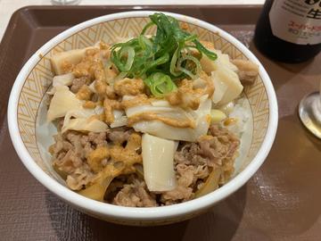 胡麻ダレたけのこ牛丼 ピリ辛