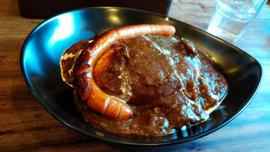 ビーフカレー オムレツ ソーセージトッピング 激辛