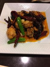 牡蠣と唐辛子の炒め