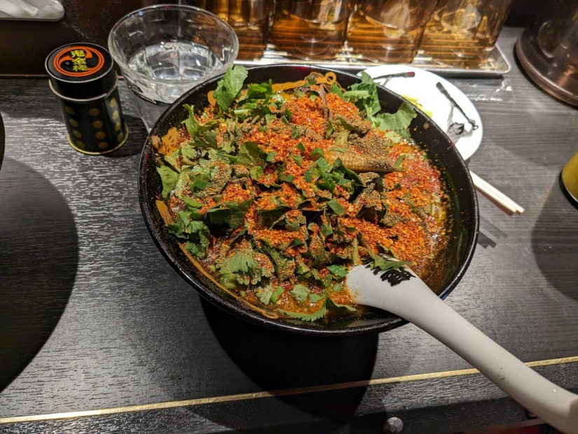 パクチーカラシビ味噌ラーメン カラ鬼増しシビ鬼増し