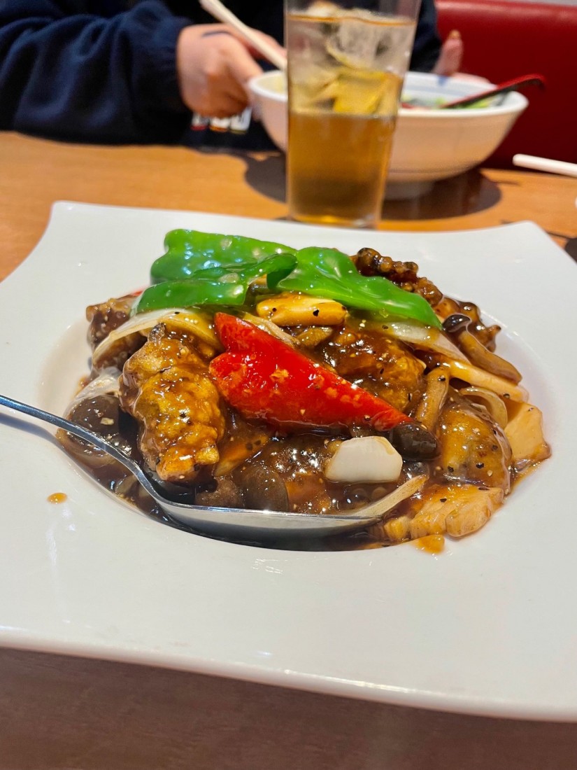 牡蠣の黒胡椒炒め