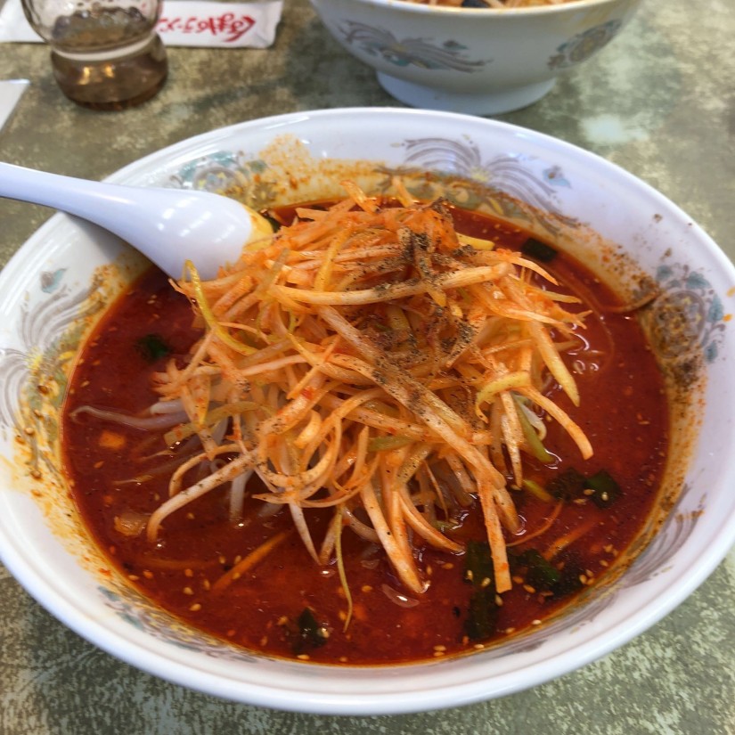 大辛みそラーメン辛みネギトッピング