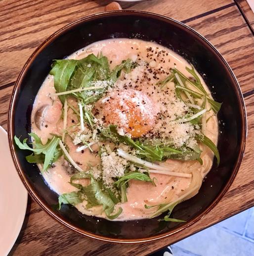 辛子明太子クリームのカルボ風 唐辛子マーク1本🌶