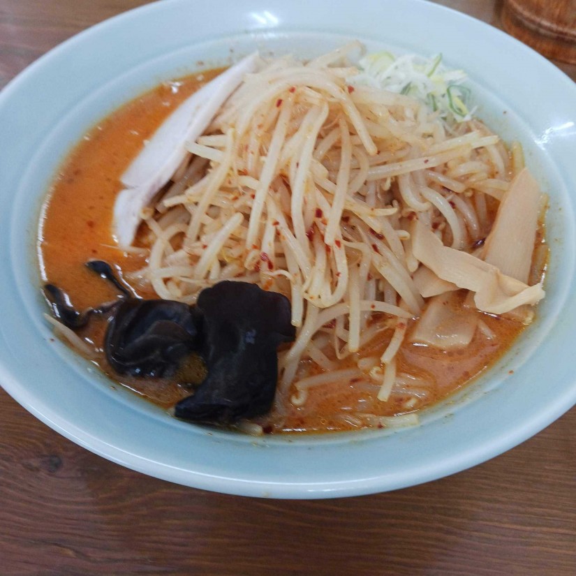 激辛味噌ラーメン、もやしどっさり