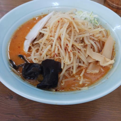 激辛味噌ラーメン、もやしどっさり