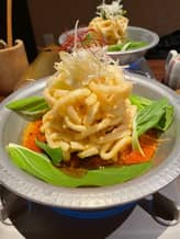 ピリ辛胡麻坦々揚げうどん なし