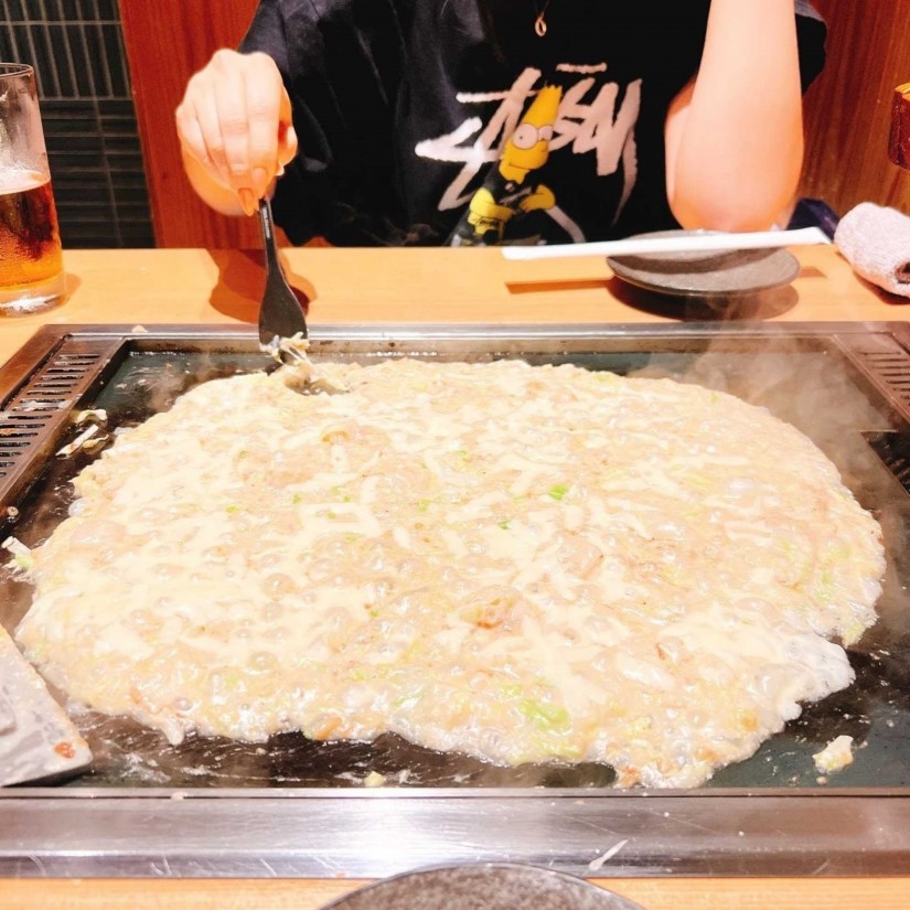 明太子もちもんじゃ チーズトッピング