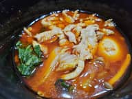 豚三枚肉の麻辣湯 激辛味噌(四川豆板醤)、しびれろオイル(花椒油)トッピング