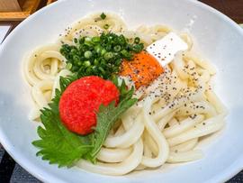 明太バター釜玉うどん温