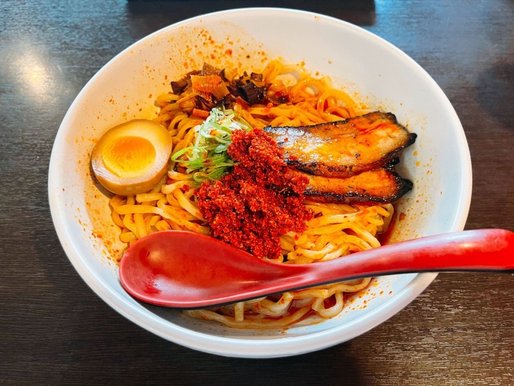 からし麺 自家製揚げ一味を追加 2.5辛