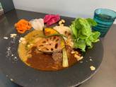 ビーフ&マスタードシュリンプあいがけカレー